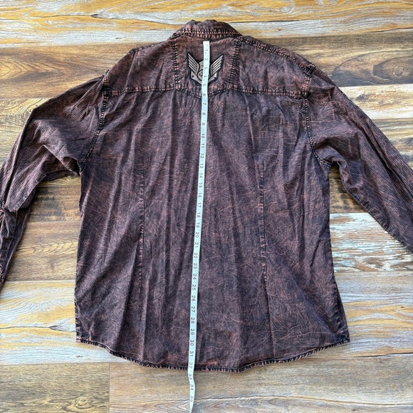 Affliction Shirt Men 3XL Acid Wash Embroidered - Picture 10 of 12